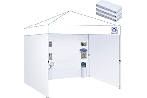 FANPAT Instant Canopy Tent SideWalls with 6 Pockets for 10x10 FT Pop Up Canopy, 210D Polyester Waterproof(3PCS Sidewall Only, Canopy Tent NOT Included)