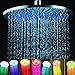Color Changing Shower Head, 8 Inches Bathroom LED Light Rain Top Showerhead