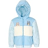 Bluey Girls Zip Up Puffer Jacket Toddler to Little Kid Sizes (2T - 7-8)