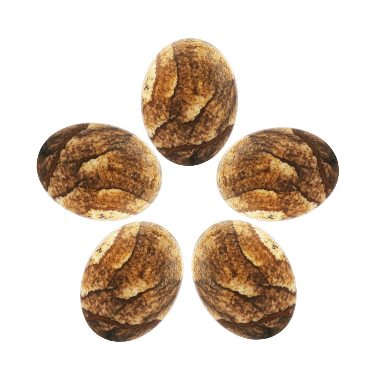 Nupuyai 5pcs Picture Jasper Cabochons Crystal Stones for Jewelry Making, Flat Back Oval Stone for DIY Charms 22x30mm — image 1