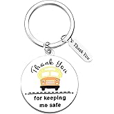 Yinkin 6 Pcs School Bus Driver Appreciation Gifts Bulk Keychains Thank You Gift for New Bus Driver Gifts for Men Women Retirement Leaving
