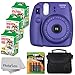 Fujifilm Instax Mini 8 Instant Film Camera (Grape) with Fujifilm Instax Mini 6 Pack Instant Film (60 Shots) + Compact Bag Case + Batteries Top Kit - International Version (No Warranty)
