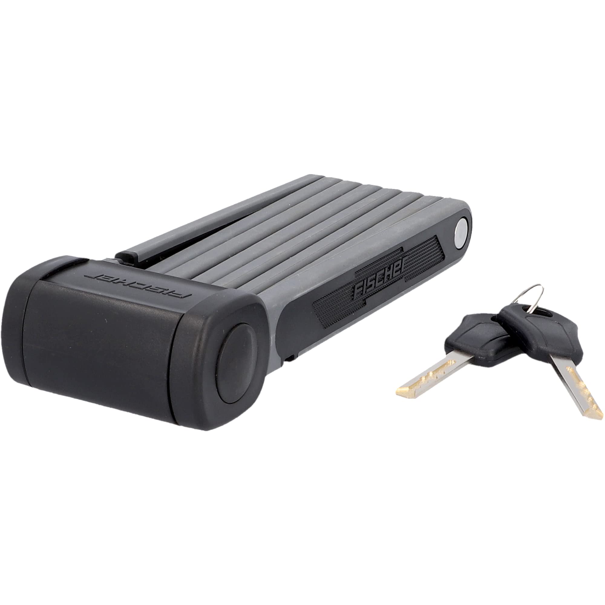 Fischer Protec FKS85 Folding Lock Soft-Touch Bicycle Lock Folding Lock with 2 Keys 85 cm Black