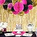 NICROLANDEE Hen Party Decorations Hot Pink and Black Tissue Pom Poms Glitter Gold Paper Lanterns Hanging Honeycomb Ball for Wedding Bridal Shower Wall Decor Valentines Decorations