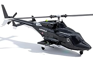 Carmanon RTF Airwolf RC Helicopter - 27:1 Scale Collectible Remote Control Helicopter with Auto-Hover, 6CH Control & Dual Batteries for Adults Beginners,TV-Accurate Air Wolf Series Model