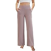 AB-Eleven Womens Yoga Pants Wide Leg Work Dress Pants with Pockets Casual Lounge Trousers Elastic Waist Sweatpants