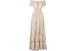 Parlsdy Pirate Peasant Dress Renaissance Costume for Women Irish Boho Long Dresses Chemise Medieval Dress