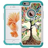 UrSpeedtekLive iPhone 6 Case, iPhone 6s Cases [Shock Absorption] Dual Layer Heavy Duty Protective Silicone Plastic Cover Case for iPhone 6/6s - Love Tree