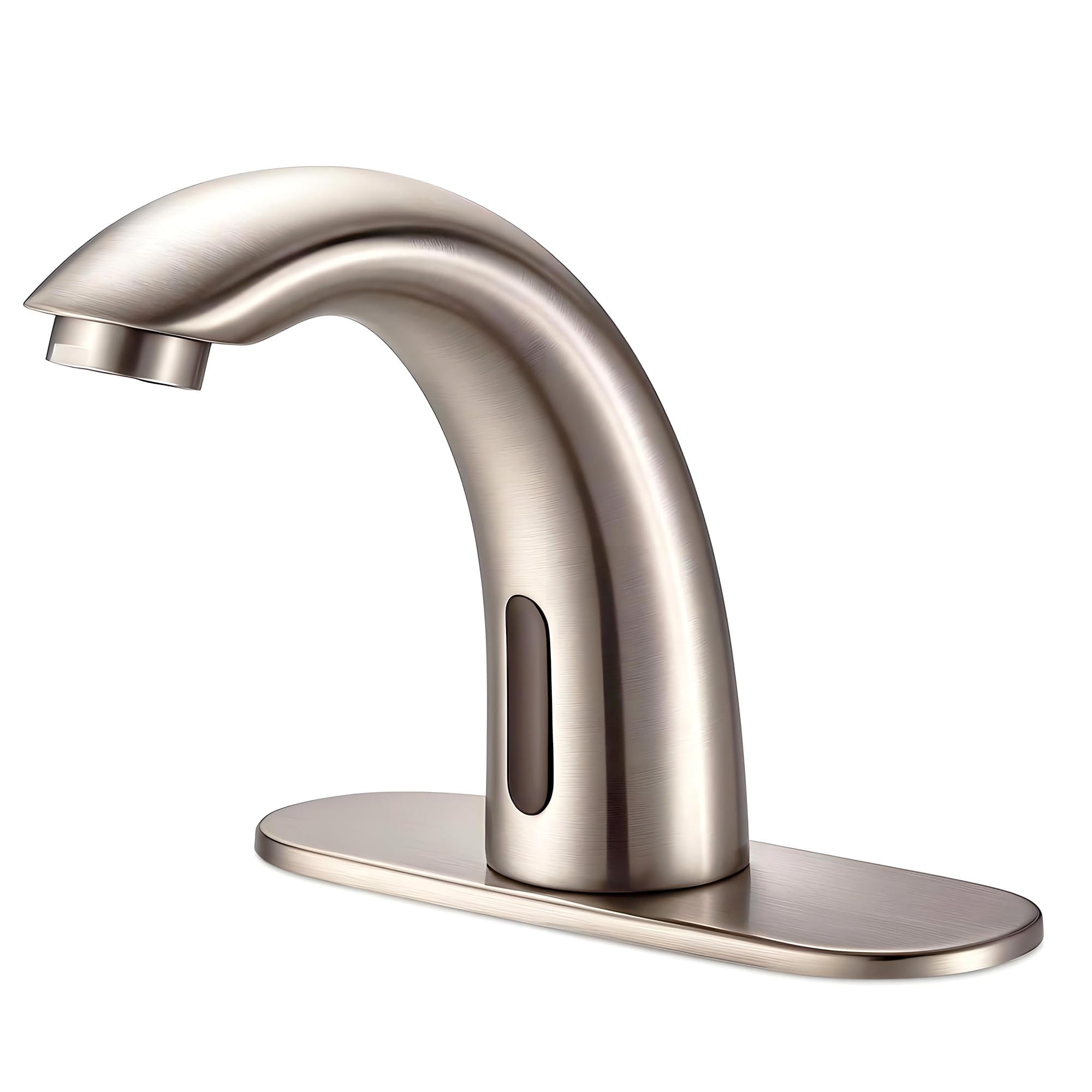 Photo 1 of Yodel Faucet Touchless Bathroom Sink Faucet - Automatic Motion Sensor Restroom Toilet Faucet - Battery Operated for Commercial Lavatory, Brushed Nickel