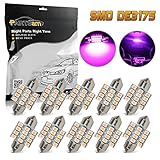 Partsam 31mm Festoon 12-3528-SMD Interior Dome Map Reading LED Lights Lamp Bulbs, Purple, Pack of 10