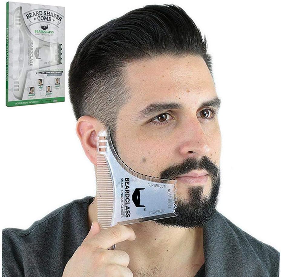 Xiaolizi New Men Beard Shaping Styling Template,Beard Hair Combs Shaving Tools Hair Beard Trim Template Barber Comb Style Brush for Personal use