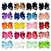 20 Pcs 6 or 8 Inch Large Solid Bow Hairpin Girls Bows With Rope or Clip Hair Bows (658)