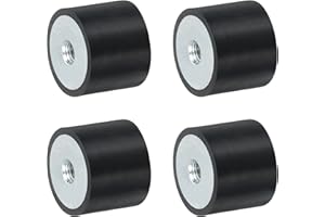 uxcell 4Pcs 25 x 20mm M6 Thread Female Rubber Mounts, Vibration Isolators, Replaces Anti Vibration Pads Flat Silent Block Base Block