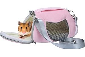 Litewoo Hamster Travel Carrier Portable Outgoing Breathable with Adjustable Shoulder Strap Pet Carrying Bag for Sugar Glider Hamster Rat Chipmunk