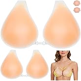MNAFAYY Sticky Bras for Women 2 Pairs Adhesive Bra Lift Invisible Silicone Backless Strapless Bra with 2PCS Nipple Covers