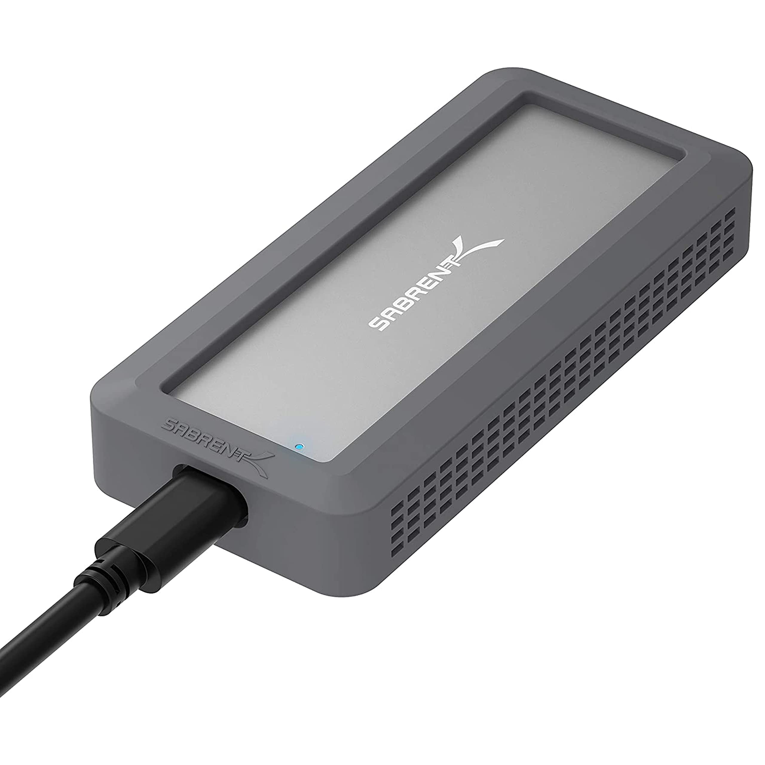 SABRENT M.2 SSD Enclosure, USB C 3.2 to NVMe SSD, Aluminum M2 NVMe Adapter, with a Cooling Pad, and Bumper, Fast Data Transfer, Rugged Waterproof Case, for M Key only, Supports UASP (EC-WPNE)