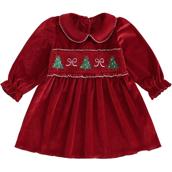 Amazon.com: Kayotuas Toddler Girl Christmas Dress Baby Smocked Outfit Xmas  Bow Embroidered Puff Sleeve Dresses Infant Christmas Clothes (Santa Green,  6-12 Months): Clothing, Shoes & Jewelry