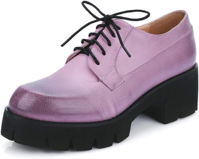 Women's Tie Platform Oxfords Stylish Chunky Low Heel