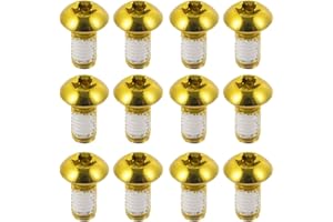 CNC Bike Disc Brake Rotor Bolts,M5x10mm Disc Rotor Bolts for Mountain Bike/MTB（red/blue/orange/green/black/gold） (Gold)