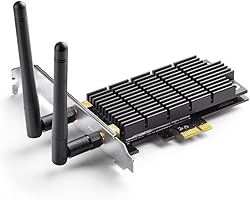 TP-Link AC1300 PCIe WiFi PCIe Card(Archer T6E)- 2.4G/5G Dual Band Wireless PCI Express Adapter, Low Profile, Long Range, Heat