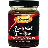 Roland Foods Sun Dried Tomatoes in Extra Virgin Olive Oil, 3 Ounce Jar, Pack of 4