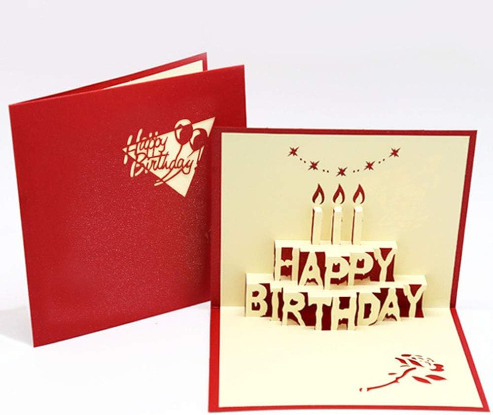 Amazon Eve Happy Birthday 3dポップアップグリーティングカードハッピーバースデーカードかわいいバースデーグリーティングカード立体紙彫刻はがき3d Greeting Card ポストカード 絵柄付はがき 文房具 オフィス用品