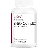 Bariatric Advantage B-50 Complex, 180 Count | B-50 Complex with Active B12, High Potency Formula Containing All Essential B Vitamins, with Choline, Inositol and PABA