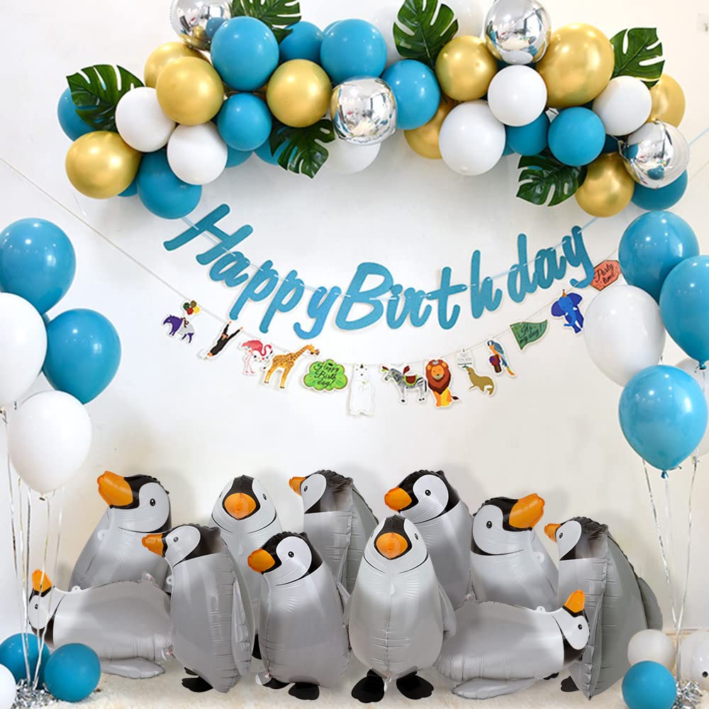 12PCS Penguin Walking Animal Balloons Birthday Party Decorations, Penguin Foil Helium Balloon for Xmas Wedding Shower Celebration Suppliers