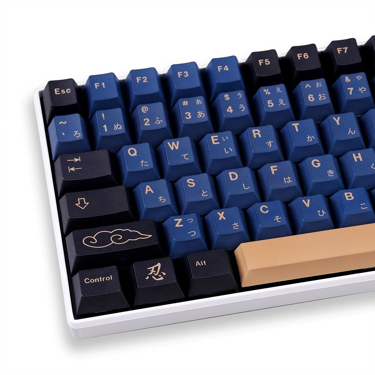 Keycaps 129 Keys Cherry Profile Japanese Blue Samurai DYE-SUB for MX Gateron Kailh Switch Mechanical Keyboard Keycap
