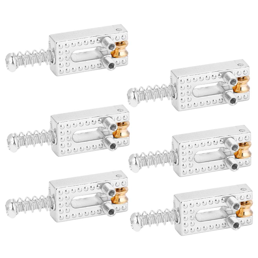 Alomejor 6PCS Guitar Saddles Electric Guitar Roller Bridge Tremolo Saddles for 6 Strings Tele Electric Guitar(Silver)