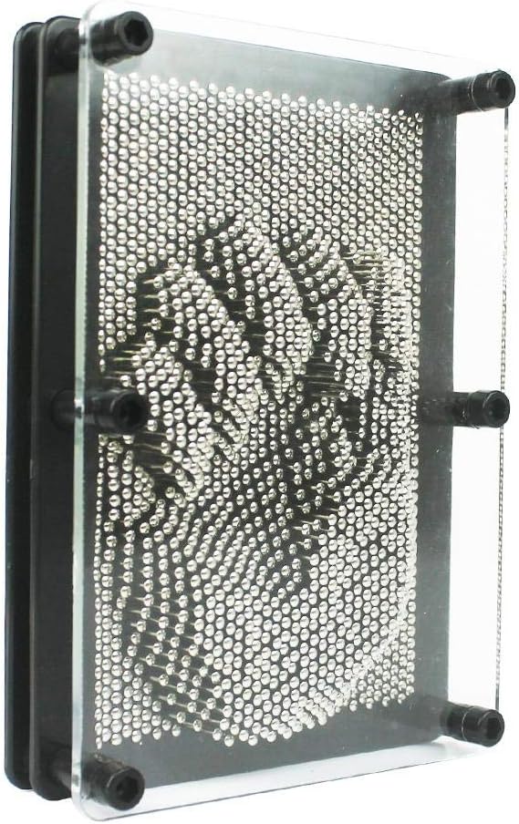 LEEaccessory TODAYTOP 3D Metal Clone Fingerprints Board for Sculptures Classic 3-Dimensional Pin Art Board Metal Silver Toy for Children & Adults Outgoing