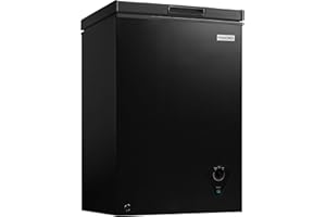 Igloo 3.5 Cu. Ft. Chest Freezer with Removable Basket and Front Defrost Water Drain, Small Deep Freezer Perfect for Homes, Garages, and RVs, Black