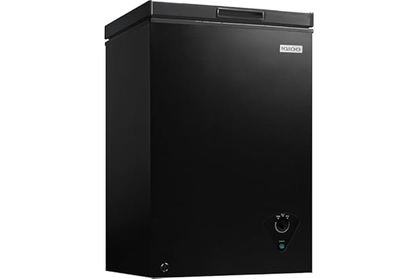 Igloo 3.5 Cu. Ft. Chest Freezer with Removable Basket and Front Defrost Water Drain, Small Deep Freezer Perfect for Homes, Garages, and RVs, Black