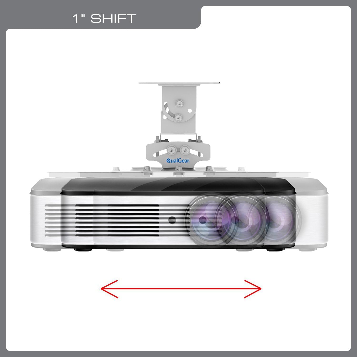 QualGear PRB-717-WHT Universal Ceiling Mount Projector Accessory : Video Projector Mounts : Office Products