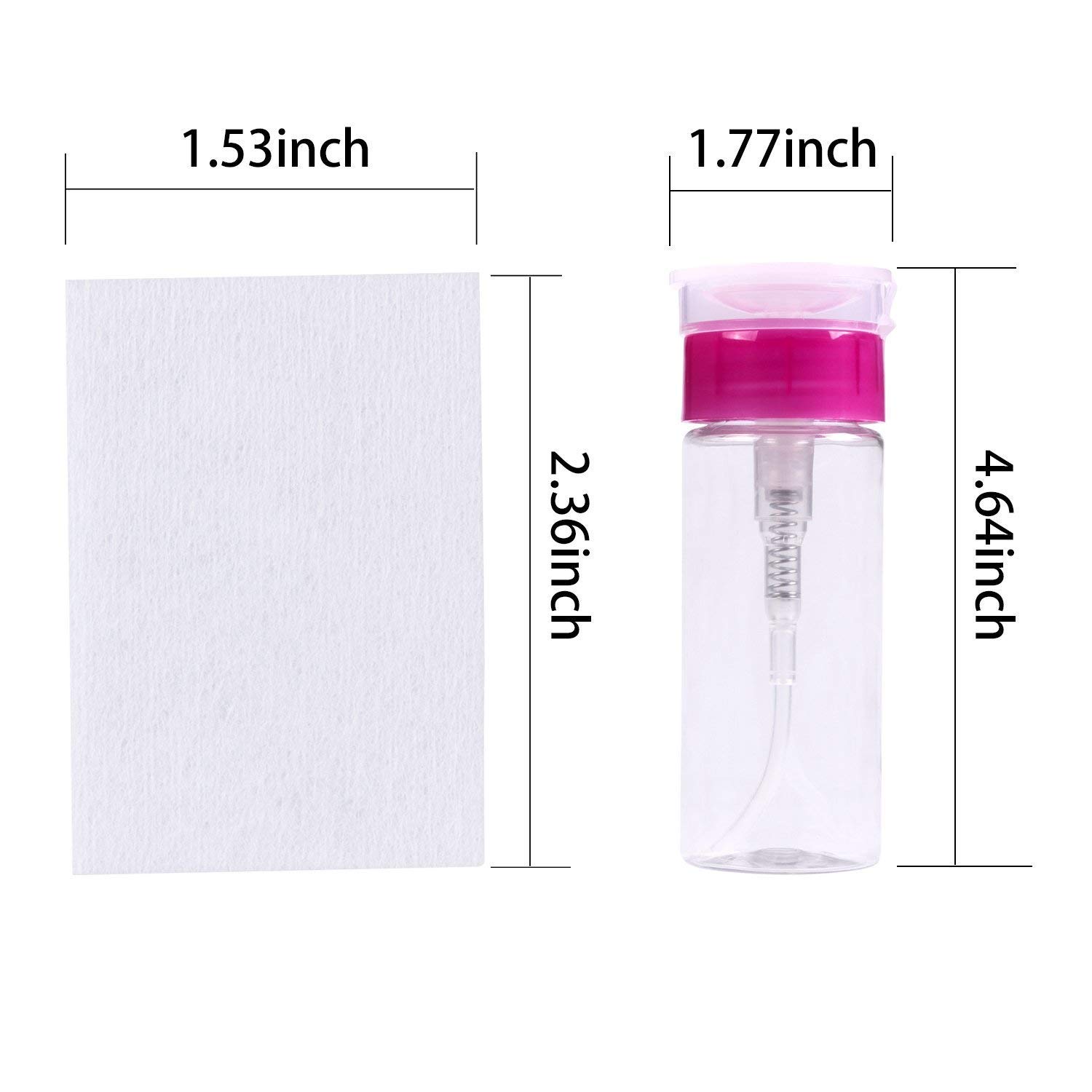 BTArtbox Gel Nail Polish Remover Set 1000PCS Lint Free Nail Wipes Cotton Pads With 1PCS Push Down Pump Dispenser Bottle for Professional Soak Off Gel Polish Remover Acrylic Nail Remover : Beauty
