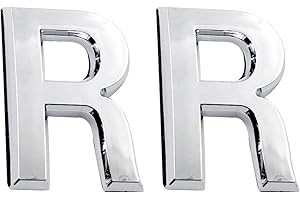 COBATA 2.75 Inch Adhesive House Numbers, Mailbox numbers, Street Door Numbers, Self-stick Address Signs for Apartments, Double Silver Letter R