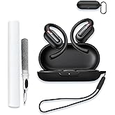 for Soundcore by Anker V30i Case Cover, Soft Silicone Protective Portable Scratch Shock Resistant Compatible with Anker Soundcore V30i Shell with Cleaner Kit & Carabiner & Lanyard，Black