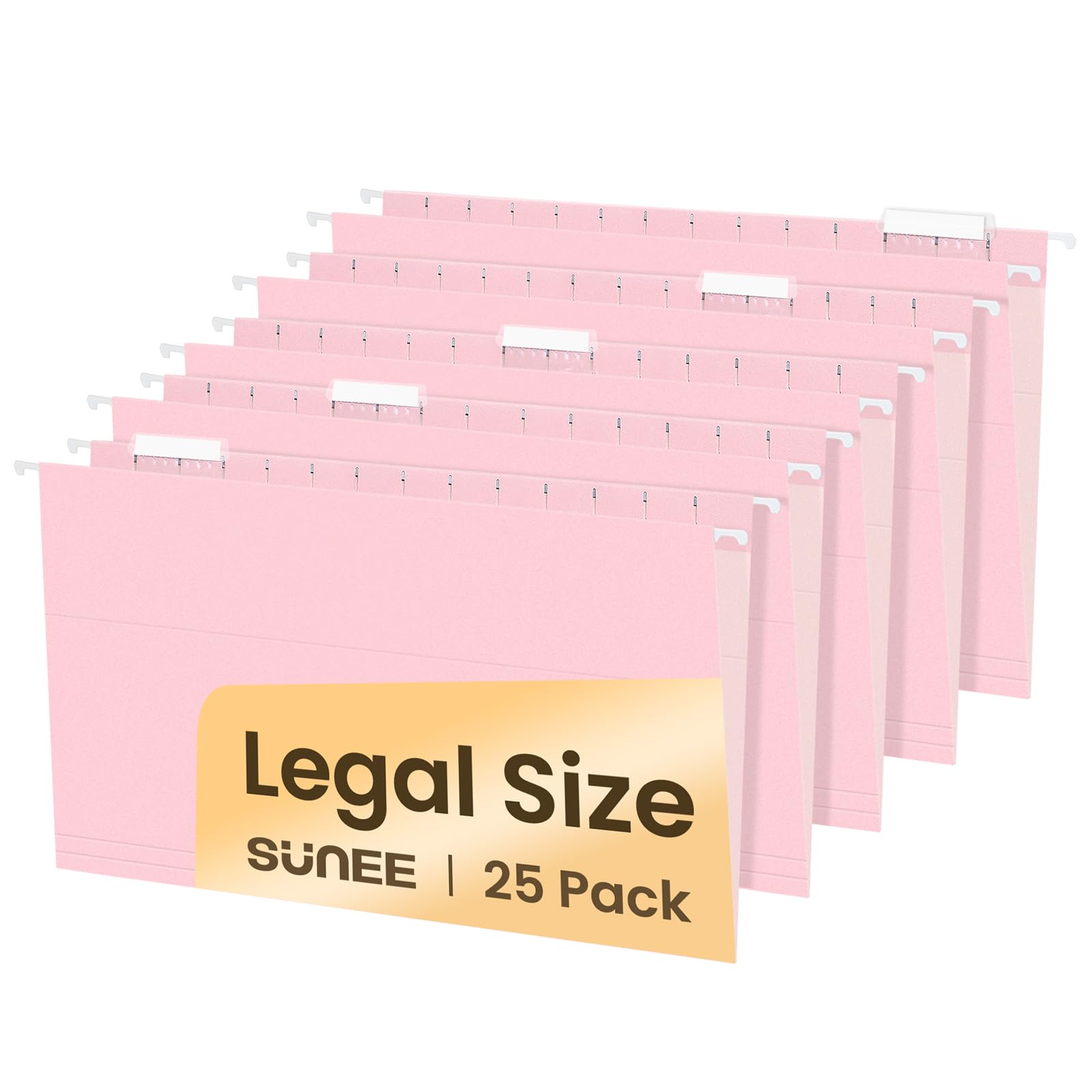 Photo 1 of SUNEE Hanging File Folders Legal Size, Pink File Folders 25 Pack 1/5-Cut Tabs, Stay Organized for Your Home and Office Bulk File and Documents
