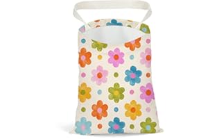 PYKFRHH Car Trash Bag, Car Garbage Bag, Car Trash Bag Hanging, Waterproof, Car Back Seat Organizer, Car Trash Can for Car Accessories, Vehicle, Travelling, Camping, Boho Flower Rainbow Butterfly Sunflower