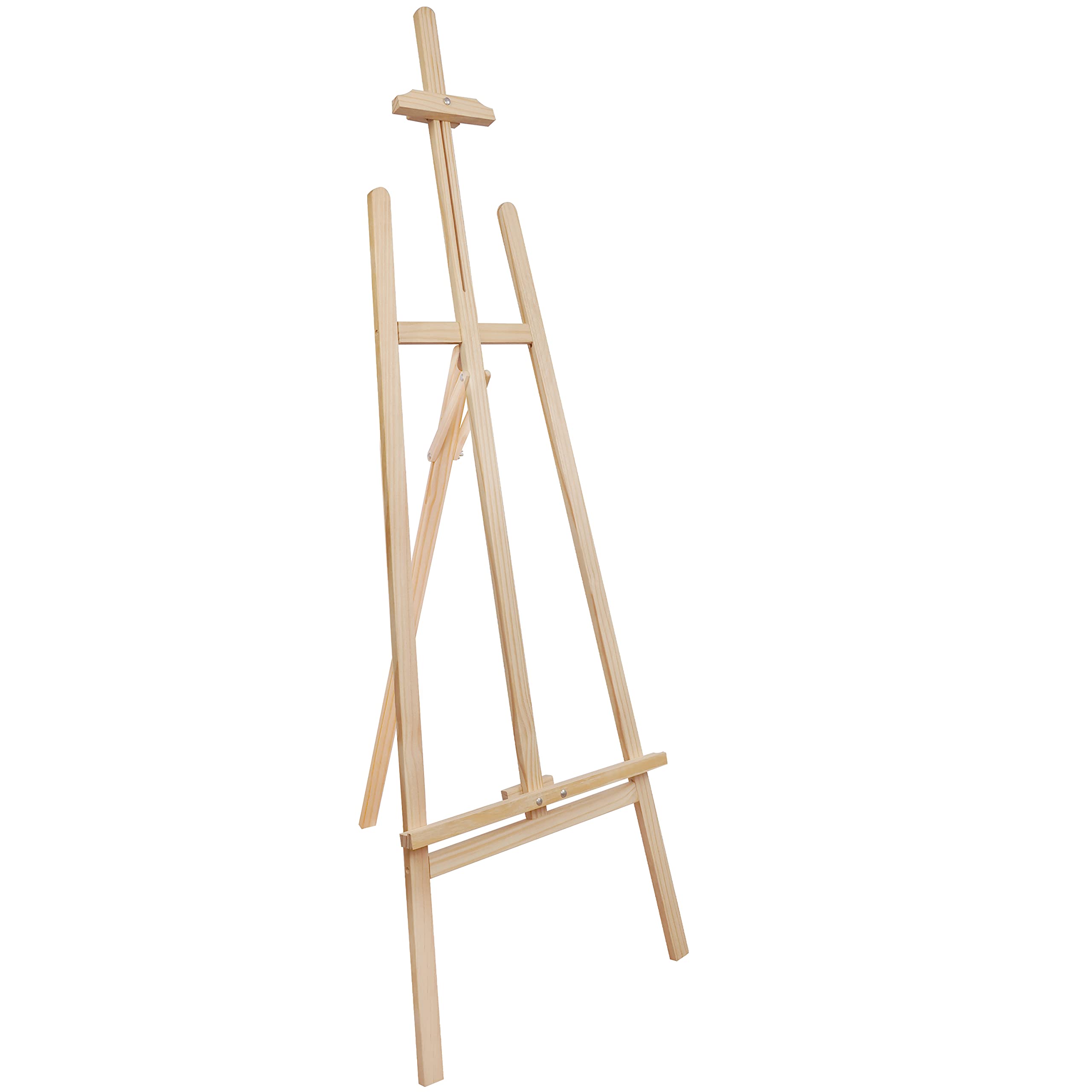 Belle Vous Wooden A-Frame Studio Easel - 1.59m / 5.22ft - Artist Easel - Adjustable/Foldable Tripod - Canvas/Painting Holder for Displays, Exhibition, Drawing, Sketching, Weddings, Arts and Craft