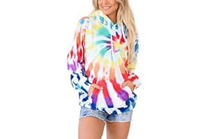 YOCUR Womens Tie Dye Crewneck Pullover Shirt Lightweight Sweatshirt Casual Loose Trendy Puff Sleeves Long Sleeve Tops