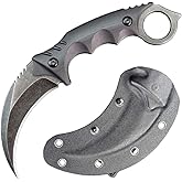Gtkii Gtk111 Claw Knife, D2 Steel Blade, Non-Slip G10 Handle, Kydex Sheath, Razor Sharp, Outdoor Camping, Hunting, EDC Tool (Black)