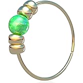 Thin Gold Nose Piericng Hoop - Hypoallergenic 7mm Nose Ring with a Tiny 2mm Green opal - Handmade 14k Gold 24 Gauge Nose Hoop Jewelry