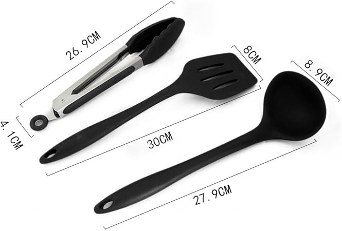 Puhibuox Kitchen Utensils Set 10 Piece Non Stick Silicone