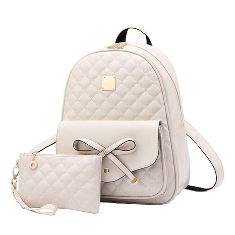white leather backpack purse
