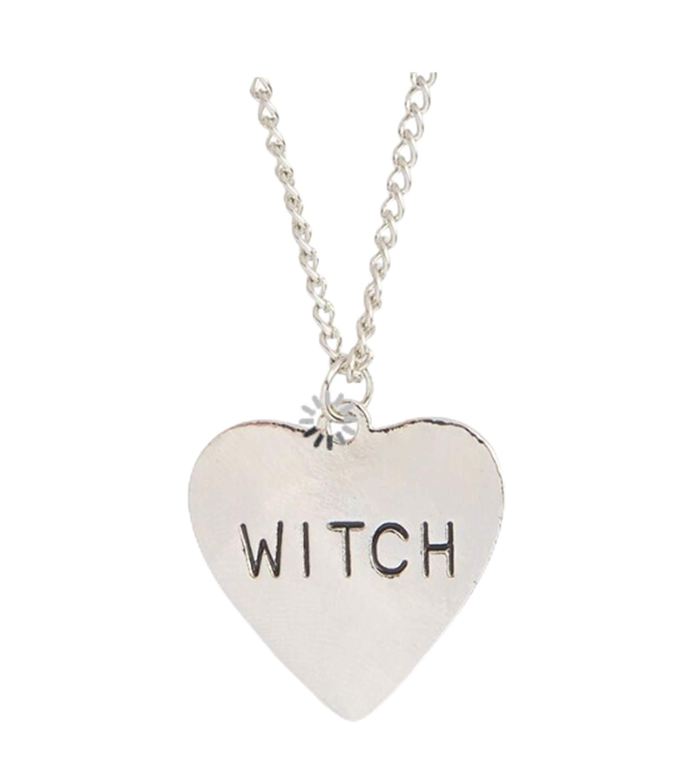 Witch Necklace, Heart Pendant Jewellery in an Organza GIft Bag