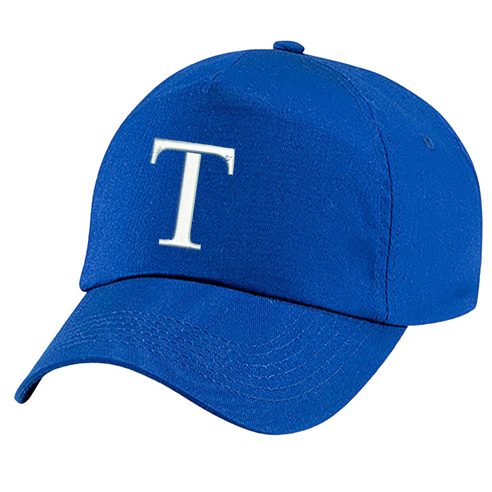 4sold Childrens Embroidery Cotton Summer Sun Hat UV 200 Children School Kids Caps Hat Sport Alphabet A-Z Boy Girl Adjustable Baseball Royal Blue Navy(Size: