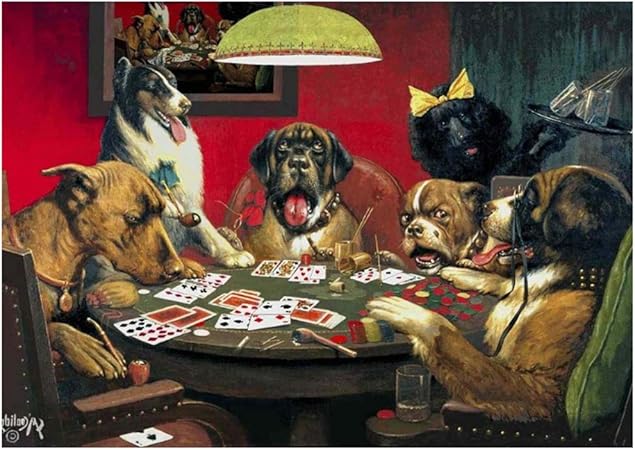 Amazon.com: Canvas Dogs Playing Poker Paintings Canvas Prints Wall Art
