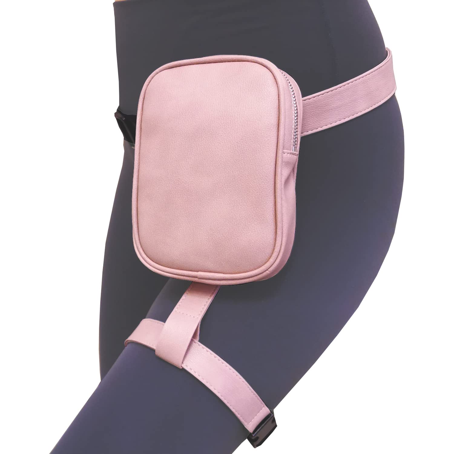 Larswon Leg Harness - PU Leather Thigh Bag Hip Pack Fanny Pack - Women's Pink