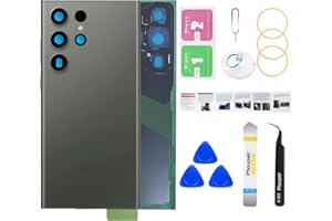 Phoupair Rear Back Glass Replacement Compatible with Samsung Galaxy S23 Ultra with Professional Repair Tool Kit and Manual (Green)